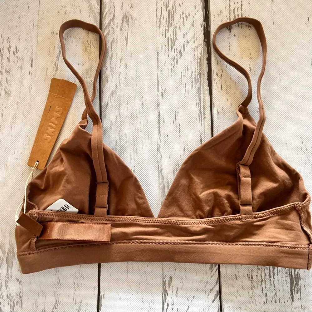 SKIMS Fits everybody Triangle Bralette Sz S - Jasper - Picture 4 of 9